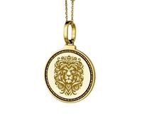 LKBEADS 925 Sterling Silver St. Helens Mount Engraved Round 28mm Pendant Necklace Gold Plated Charm For Men & Women With 18 Inch Cable Handmade Jewelry |LK_ENGP_0764
