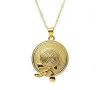 LKBEADS 925 sterling silver sun spiral pendant necklace gold plated round shape charm jewellery 25x20mm with 18 inch cable chain handmade jewellry |LK_SCA_0183