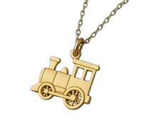 LKBEADS 925 Sterling Silver Train Minimalist Pendant Necklace In Fancy Shape With 18 Inch Cable Chain Gold Plated Charm Meaningful Jewelry |LKD_3DM_00323