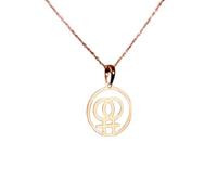 LKBEADS 925 Sterling Silver Transgender Pride Minimalist Pendant Necklace In Round Shape With 18 Inch Cable Chain Gold Plated Charm Meaningful Jewelry |LKD_3DM_00756