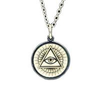 LKBEADS 925 sterling sliver | evil eye pendant necklace | eye's minimalist | with 18 inch chain pen. size- 24mm | dainty silver plating handmade unisex jewelry |LKGP_02474