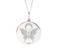 LKBEADS 925 sterling sliver | luna moth necklace |pendant | with 18 inch chain pen. size- 24mm | dainty charm silver plating handmade unisex jewelry |LKGP_02246
