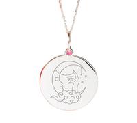 LKBEADS 925 sterling sliver | sleeping moon necklace | dainty crescent pendant | with 18 inch chain pen. size- 24mm | face charm silver plating unisex |LKGP_02299