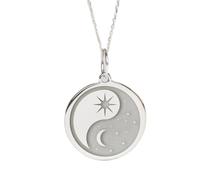 LKBEADS 925 sterling sliver | yin yang pendant necklace | dainty charm| with 18 inch chain pen. size- 24mm | silver plating handmade unisex jewelry |LKGP_02244