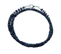 LKBEADS AAA+ rare quality natural black ethiopian opal 5mm gemstone 17 inch necklace | smooth stone tyre shape,black color | beaded necklace | handmade jewelry |LK_NSLF_00349