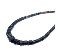 LKBEADS AA rare quality natural dendrite opal 5-12mm gemstone 17 inch necklace | smooth stone tyre shape,blue color | beaded necklace | handmade jewelry | for gift unisex |LK_NSLF_00431