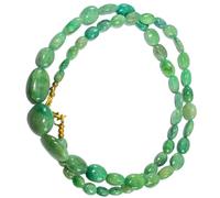LKBEADS AAA+ rare quality natural emerald 6x5-18x13mm gemstone 22 inch necklace | smooth stone oval shape,green color | beaded necklace | handmade jewelry | for gift unisex |LK_NSLF_00513