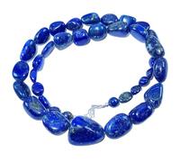 LKBEADS AAA+ rare quality natural lapis lazuli 16x45-25x18mm gemstone 19 inch necklace | smooth stone nugget shape,blue color | beaded necklace | handmade jewelry |LK_NSLF_00588