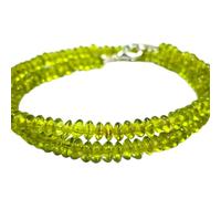 LKBEADS AAA+ rare quality natural peridot 5mm gemstone 16 inch necklace | smooth stone german cut shape,green color | beaded necklace | handmade jewelry | for gift unisex |LK_NSLF_00159