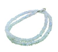 LKBEADS AAA+ rare quality natural rainbow moonstone 6mm gemstone 16 inch necklace | smooth stone rondelle shape,white color | beaded necklace | handmade jewelry |LK_NSLF_00158