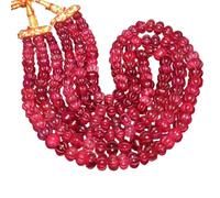 LKBEADS AA rare quality natural ruby 11x7-8x6mm gemstone 20 inch necklace | curved stone pumkin shape,pink color | beaded necklace | handmade jewelry | for gift unisex |LK_NSLF_00179