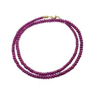 LKBEADS AA rare quality natural ruby 3-5mm gemstone 21 inch necklace | smooth stone rondelle shape,red color | beaded necklace | handmade jewelry | for gift unisex |LK_NSLF_00509