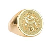 LKBEADS achilles & patroclus signet ring greek mythology jewelry| or gold| 925 sterling silver gold plated |LK_PDR_00671_11