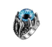 LKBEADS Adjustable Stainless Steel Dragon Claw Blue Eye Ring Gothic Fantasy Warrior Biker Vintage Statement Band Unisex Mens Womens Jewelry |LK_0024_BDR