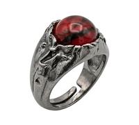 LKBEADS Adjustable Stainless Steel Dragon Claw Red Orb Ring Gothic Fantasy Statement Band Medieval Biker Cosplay Accessory Durable Fashion Unisex |LK_0093_BDR
