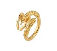 LKBEADS Adjustable Stainless Steel Om Ring Gold Tone Shiv Love Symbol Lord Shiva Damru Elegant Religious Band Unisex Mens Womens Fashion Jewelry |LK_0043_BDR