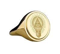 LKBEADS all seeing eye light bulb signet ring| fantasy jewelry| oval engraved evil surreal gift jewelry| 925 sterling silver gold plated |LK_PDR_00561_8