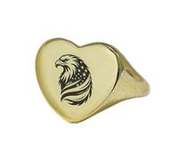 LKBEADS american eagle & flag ring in heart shape | 925 sterling silver gold plated | gift jewelry,vintage style signet ring's hypoallergenic jewellery|LK_PDR_01424_8