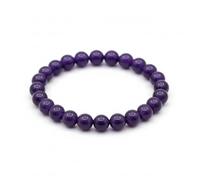 LKBEADS Amethyst Dark Purple Bracelet Round Beaded Stretch Elastic Band Unisex Jewelry for Men Women Energy Style Fashion Accessories Daily Wear Gift 7 Inch