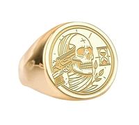 LKBEADS amor fati signet ring - gun engraved stoic ring| memento mori jewelry| 925 sterling silver gold plated |LK_PDR_00663_5