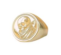 LKBEADS amor fati signet ring stoic skull jewelry| sterling silver| plated| 925 sterling silver gold plated |LK_PDR_00669_7.5