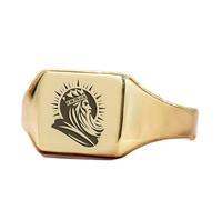 LKBEADS ancient greek king ring in square shape | 925 sterling silver gold plated | gift jewelry,vintage style signet ring's hypoallergenic jewellery|LK_PDR_01691_10