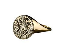 LKBEADS ancient wolf & snake ring in round shape | 925 sterling silver gold plated | gift jewelry,vintage style signet ring's hypoallergenic jewellery|LK_PDR_01771_6