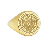 LKBEADS anubis signet ring| ancient egypt jewelry| custom jackal god underworld guide talisman engraved inpu jewelry| 925 sterling silver gold plated |LK_PDR_00115_5