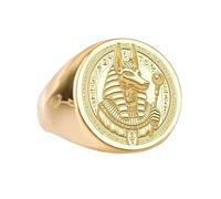 LKBEADS anubis signet ring egyptian mythology gold-plated jewelry| 925 sterling silver gold plated |LK_PDR_00697_10