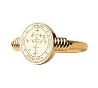 LKBEADS archangel michael ring protection amulet signet| 925 sterling silver gold plated |LK_PDR_00310_5