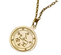 LKBEADS Archangel Samuel Seal Engraving Pendant Necklace Made In 925 Sterling Silver Gold Plated Charm With 18 "Cable Chain Handmade Jewelry For Men Women |LKD_EGP_00008
