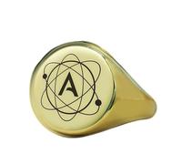 LKBEADS atheism ring in round shape | 925 sterling silver gold plated | gift jewelry,vintage style signet ring's hypoallergenic handmade jewellery|LK_PDR_01538_12.5