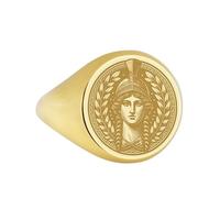 LKBEADS athena signet ring| custom ancient greece goddess engraved mythology talisman dainty wisdom jewelry| 925 sterling silver gold plated |LK_PDR_00123_10