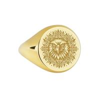 LKBEADS aztec eagle signet ring| tribal jewelry| warrior engraved custom precolumbian mayan inca ring| 925 sterling silver gold plated |LK_PDR_00106_12