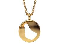 LKBEADS Barbados Map Pendant Necklace 925 Sterling Silver Round Charm Jewelry for Men Women 18 Inch Cable Travel Souvenir Gift Minimalist Map Jewelry |LKN_MAP_00633