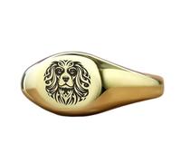 LKBEADS beagle dog ring in round shape | 925 sterling silver gold plated | gift jewelry,vintage style signet ring's hypoallergenic handmade jewellery|LK_PDR_00974_6.5