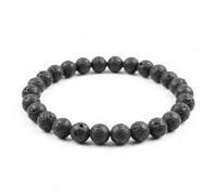 LKBEADS Black Lava Stone Beaded Bracelet Stretch Elastic Unisex Jewelry Round Beads Porous Matte Stone Fashion Accessory Aromatherapy Diffuser Healing Energy Meditation Yoga Gift for Men Women
