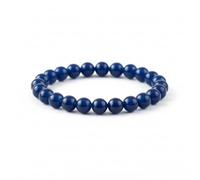 LKBEADS Blue Quartz Bracelet Beaded Stretch Elastic Band Unisex Jewelry Calm Mind Communication Confidence Focus Energy Crystal Fashion Daily Wear 7 Inch