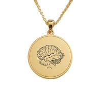 LKBEADS Brain Breaking Free from Chains Engraving Pendant Necklace Made In 925 Sterling Silver Gold Plated Charm With 18 "Cable Chain Jewelry For Men Women |LKD_EGP_00834