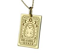 LKBEADS Bramble Seeker Engraving Pendant Necklace Made In 925 Sterling Silver Gold Plated Charm With 18 "Cable Chain Handmade Jewelry For Men Women |LKD_EGP_00194