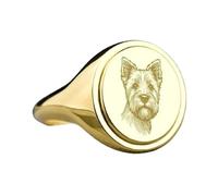 LKBEADS british norfolk terrier signet ring| dog breed jewelry| oval engraved pet lover animal gift jewelry| 925 sterling silver gold plated |LK_PDR_00508_12.5