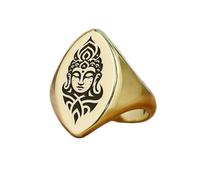 LKBEADS buddha ring in marquise shape | 925 sterling silver gold plated | gift jewelry,vintage style signet ring's hypoallergenic handmade jewellery|LK_PDR_01344_9.5