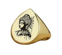 LKBEADS buddha ring in pear shape | 925 sterling silver gold plated | gift jewelry,vintage style signet ring's hypoallergenic handmade jewellery|LK_PDR_01353_5.5
