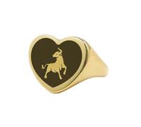 LKBEADS bull ring in heart shape | 925 sterling silver gold plated | gift jewelry,vintage style signet ring's hypoallergenic handmade jewellery|LK_PDR_01292_6