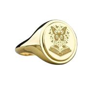LKBEADS butterfly signet ring| insect jewelry| oval engraved nature wildlife inspired botanical gift| 925 sterling silver gold plated |LK_PDR_00476_7.5