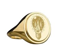 LKBEADS camping light bulb signet ring| fantasy jewelry| oval engraved adventure forest night surreal gift| 925 sterling silver gold plated |LK_PDR_00570_11.5