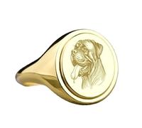 LKBEADS cane corso signet ring| dog breed jewelry| oval engraved pet lover animal gift jewelry| 925 sterling silver gold plated |LK_PDR_00484_8