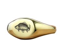 LKBEADS carp fish ring in round shape | 925 sterling silver gold plated | gift jewelry,vintage style signet ring's hypoallergenic handmade jewellery|LK_PDR_00988_10