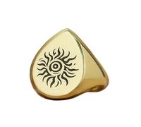 LKBEADS celestial sun ring in pear shape | 925 sterling silver gold plated | gift jewelry,vintage style signet ring's hypoallergenic handmade jewellery|LK_PDR_01638_5.5