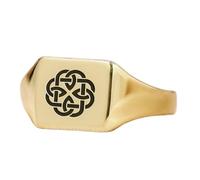 LKBEADS celtic cross ring in square shape | 925 sterling silver gold plated | gift jewelry,vintage style signet ring's hypoallergenic handmade jewellery|LK_PDR_01504_9